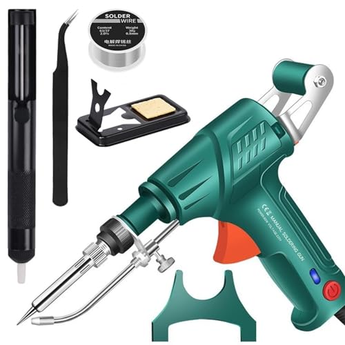 Internally Heated Industrial Laser Welding Tools, Multi-Function Soldering Iron Soldering Gun Set, Automatic Corded Solder Iron Internal Heat, Manual Soldering Gun for Industrial Home DIY(Green,Intern