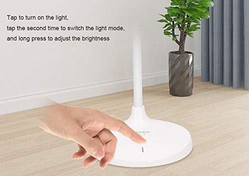 Image of IDOLESHOP Rechargeable LED Touch On /off Switch Rechargeable USB Charging Touch Dimmer Table Lamp (white)