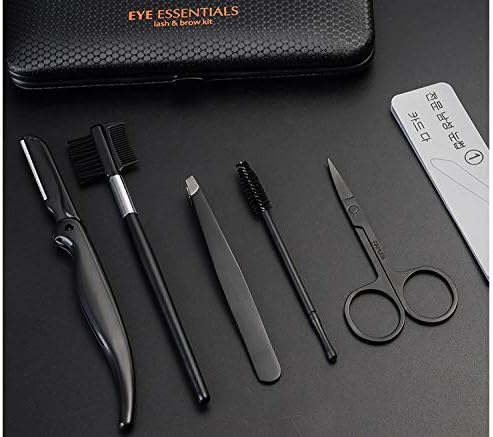 Eyebrow set Eyebrow grooming kit eyebrow brush eyebrow tint kit-Stainless Steel eyebrow kit with Tweezers, Scissors, Brow Groomers & Lash Combs, Eyebrow Pencil,for Women and Men