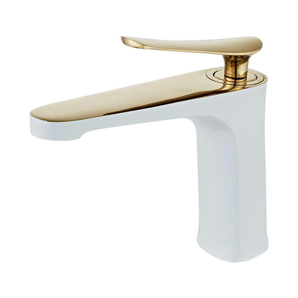 Robinet mélangeur lavabo en cuivre noir et platine pour salle de bain