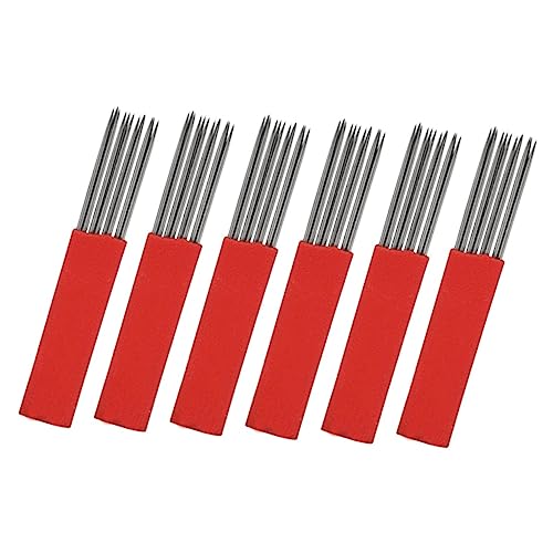 50 Uds 4 Cuchillas Para Microblading Cuchillas Para Cejas Agujas Para Cejas Color Rojo Baluue