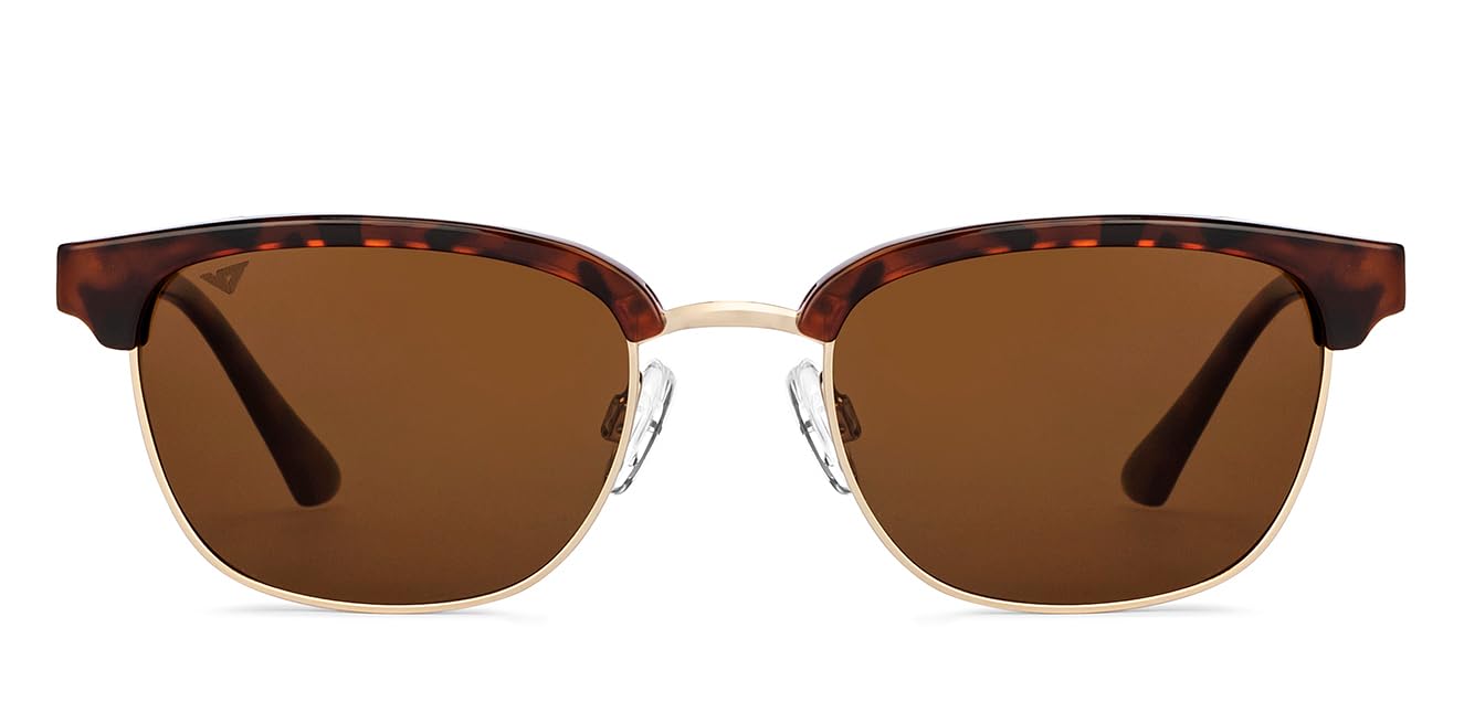 VINCENT CHASE EYEWEAR By Lenskart | Gold Brown Full Rim Rectangular | HAVANA | Polarized and 100% UV Protected | Men & Women | Small | VC S14475 - Image 2 thumbnail