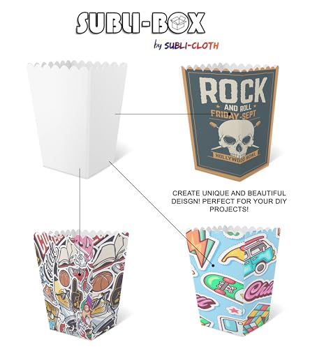 Subli-Box Mini Caixas de Papelão Pipoca Pacote de Sublimação Personalizada 20 Unidades por Subli-Clo