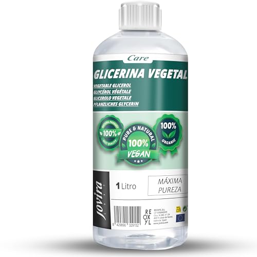 JOVIRA CORP 1 L | Glicerina Vegetal Líquida | 1L | 99,5% Pura | Para Hacer Jabones y Cosmética Casera | Glicerina para Secar Flores | Ingrediente Vegetal Multiuso. (1 Litro)