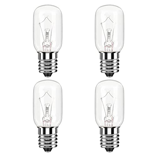 Microwave Light Bulb for Appliance Refrigerator Over Stove Range Hood Lava Lamp T8 40 Watt 125V E17 Intermediate Base Warm White Replacement as 8206232A 1890433 AP4512653 WB25X10030 Pack of 4