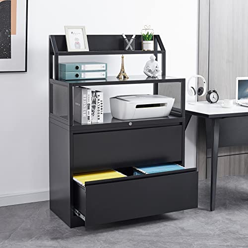 Wiilayok Lateral File Cabinet With Lock, 2 Drawer File Cabinet For Home And Office, Lateral Locking Filing Cabinet With Storage Shelves, Filing Cabinet Fits Letter/Legal/A4 Size #TOP2