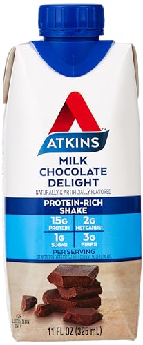 image for Atkins Milk Chocolate Delight Protein Shake, 15g Protein, Low Glycemic