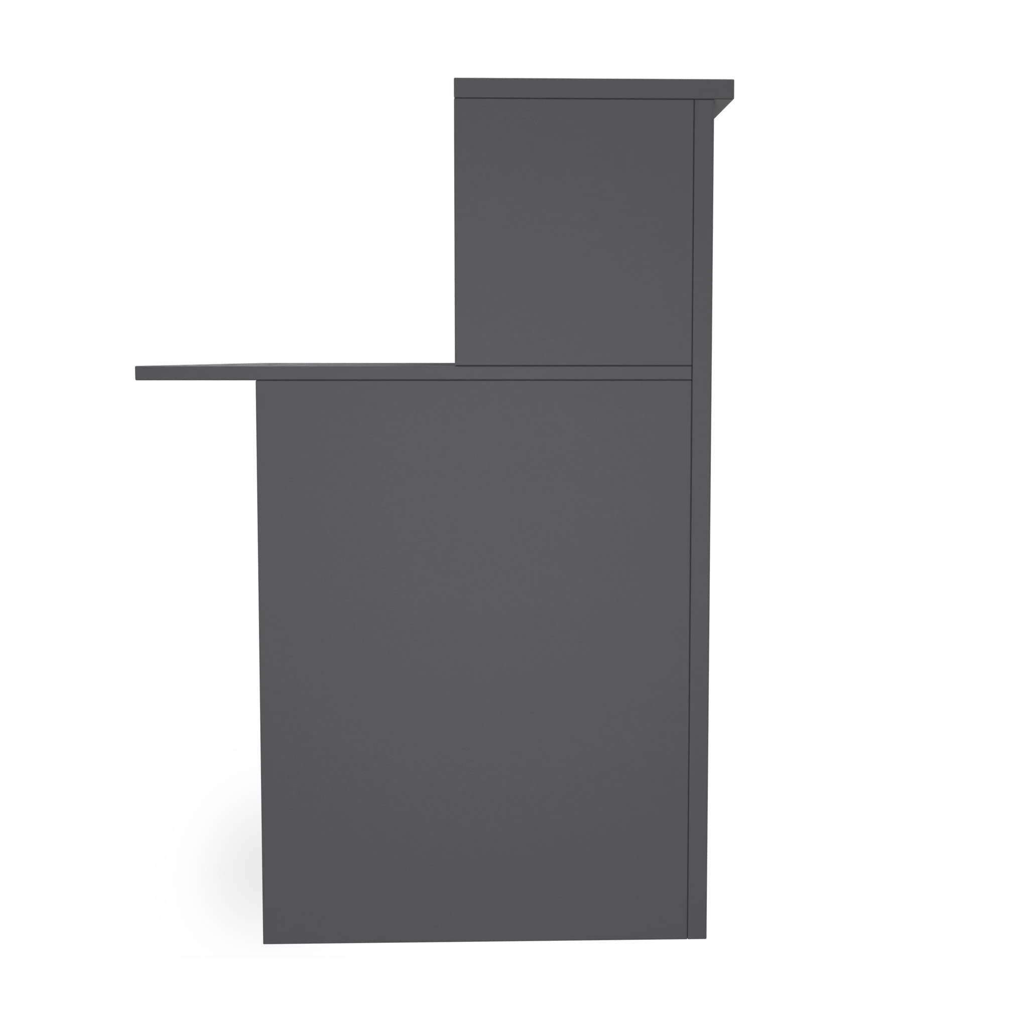 EIGENTLICH Empfangstheke modular moderne Rezeptionstheke Empfangstresen Hotellobby Empfangsbereich Bürotheke Praxistheke mit großer Arbeitsfläche Farbe anthrazit 120x75x110,5cm