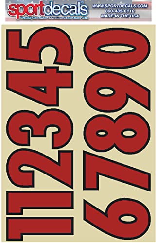 Sportdecals Cut-to-Shape NCAA Number Decals (Scarlet/Black)