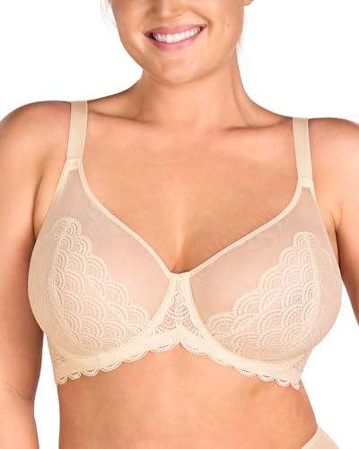 Image of HSIA Minimizer Bras for Women Large Bust Full Coverage Lace Plus Size Bra - Mermaid Scales