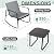 Oakmont 3 Pieces Patio Furniture Set Outdoor Wicker Conversation Set Modern Black Rattan Balcony Chair Sets with Coffee Table for Yard and Bistro(Grey)