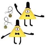 VIYRDOK 2 PCS Bill Cipher Plush with Pendant, Gravity Toy Merch, Gift Sets for Fans, Halloween/Christmas