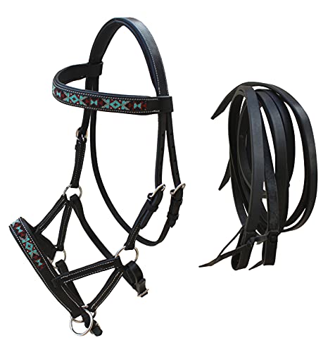 CHALLENGER Reithalfter Mit Führstrick – Geflochtenes Nylon, Limettengrün, Inkl. 2,4 M Leine