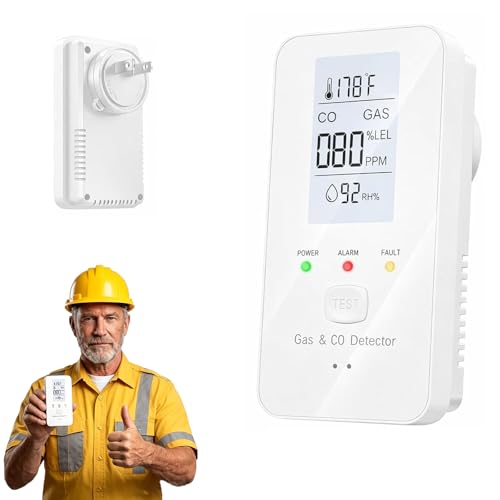 Image of 2026 New Steadfast Haven Detector,4-in-1 Plug in Detector with HD Digital Display,Easy Setup, Plug Play, Energy-Efficient Design, Home, Kitchen, Apartment, Hotel, Camping RV (White-gray Screen)