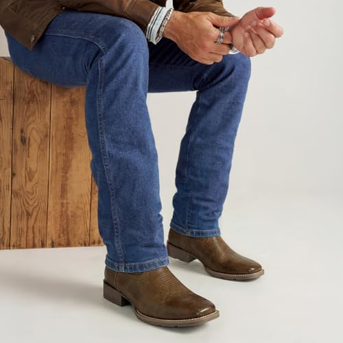 Image of J's.o.l.e Men's Western Boots Wide Square Toe Cowboy Boots for Men Classic Embroidery Pull On Non-Slip Sole Brown Boots