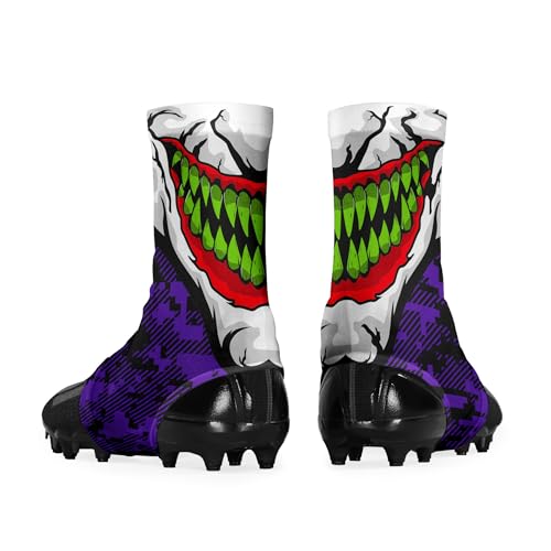 SLEEFS Spats/Football Cleat Covers [1 Pair - L/XL] - Laces Covers/Wraps for Football, Baseball, Soccer, and Field Hockey - Youth and Adult Sizes for Men, Boys and Girls - Large/XLarge - Green Grin