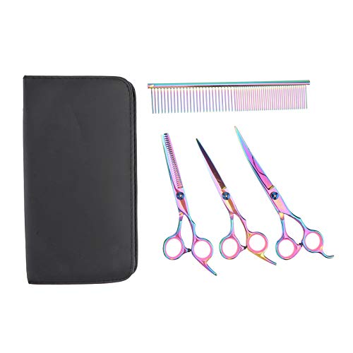 Conjunto de 4 peças de ferramentas de corte de cabelo Lurrose, tesouras profissionais de aço inoxidá