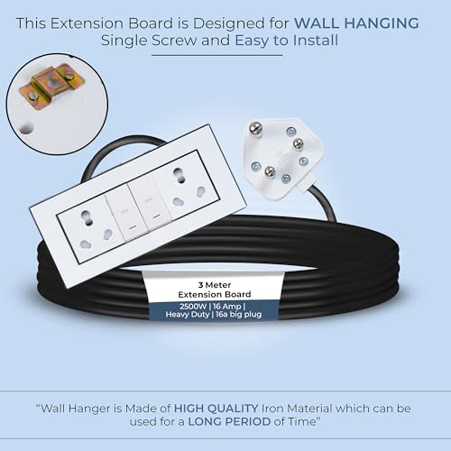 Image of Extension Board Heavy Duty Multi Socket 15A /16A /20 (2500 Watts 16A Big Plug and Two 16A Socket and Two 20A Switch, 3 Meter)