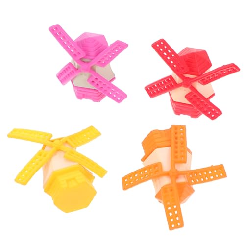 VILLCASE 5 Stück Teiliges Windmühlen Langlebigem PVC Kunststoff Bunte Sukkulenten deko für Zuhause Umweltfreundliche Pflanzenverzierung Wetterbeständige Gartendekoration Zufällige Farbe