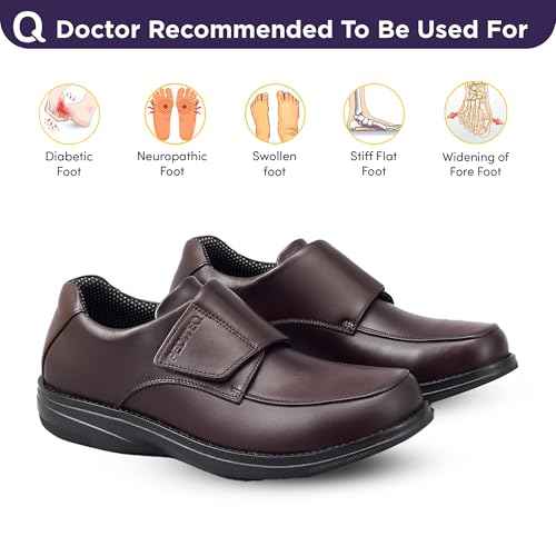 Image of DC2 Alicante Men's Fully Adjustable Wide Fit Diabetic Shoe for Diabetic Feet | Swollen Feet | Neuropathic Feet | Genuine Leather