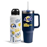 The Memory Company Officially Licensed NFL - Los Angeles Rams 34oz Team Spirit Water Bottle and 40oz Game Day Tumbler with Straw Set