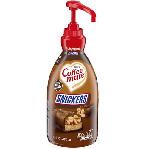 Coffee mate Snickers Flavored Liquid Creamer Pump Bottle - Snicker Flavor - 50.72 fl oz (1.50 L...