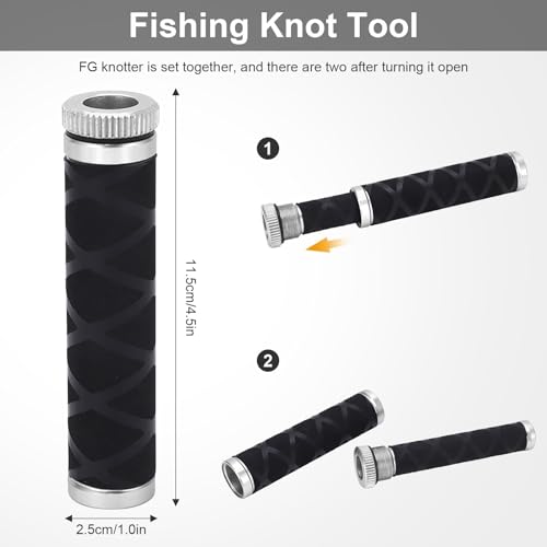Extractor de nudos de pesca con arrastrador de línea metálico y tensor resistente 6