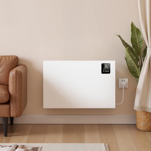 KOMORE Electric Radiator for Home, 1500W WIFI App or Voice Control Panel Heater, Bathroom Safe Convector Radiators, 3 Modes, 24h/7d Timer, Remote Control, Child Lock, Wall Mounted or Free Standing