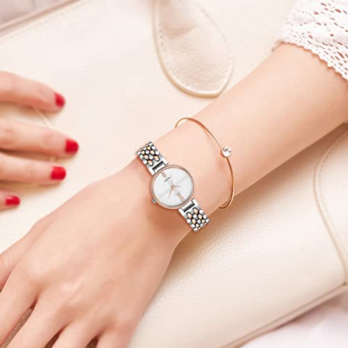 Image of IIK COLLECTION Watch for Women Round Dial |Analogue Quartz Movemnet Ladies Watch|Long Battery Life|Stainless Steel Adjustable Bracelet Chain Strap|Fancy Clasp Safety Watch for Woman