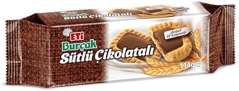 Eti Burçak Sütlü Çikolatalı Bisküvi 114 g x 12 Adet - Görsel 1