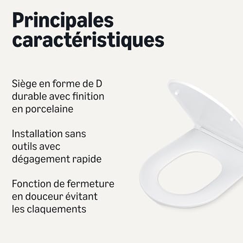 Siège WC en D à fermeture silencieuse Amazon Basics