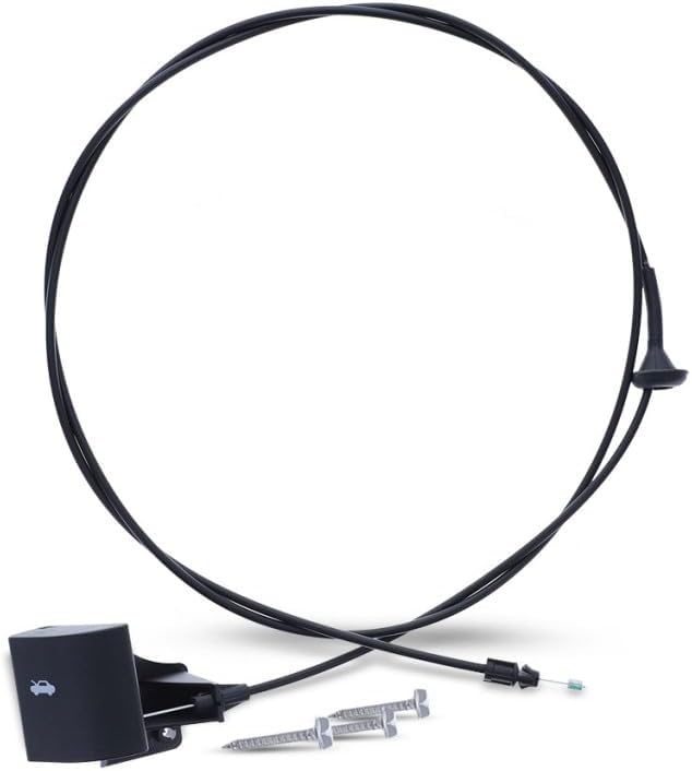 KarParts360 For Jeep Commander 2006 07 08 09 2010 Hood Release Cable | Texture Black | Plastic/Metal | 0.227 Volume CBF | With Handle | Replacement For 55394495AB