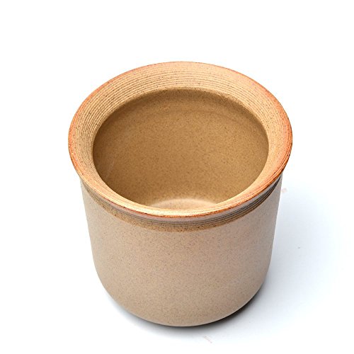 COOLSKY 4.7 Inch Round Ceramic Succulent Bowl Planter Bonsai Pot Classical Home and Garden Rough Pottery Flower Pots with Drainage Hole (with A Garden Tool Kit)