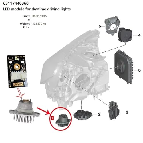 Placa de Luces diurnas DRL Blancas para Faros de Serie 7 G11 G12 2015-2018 4