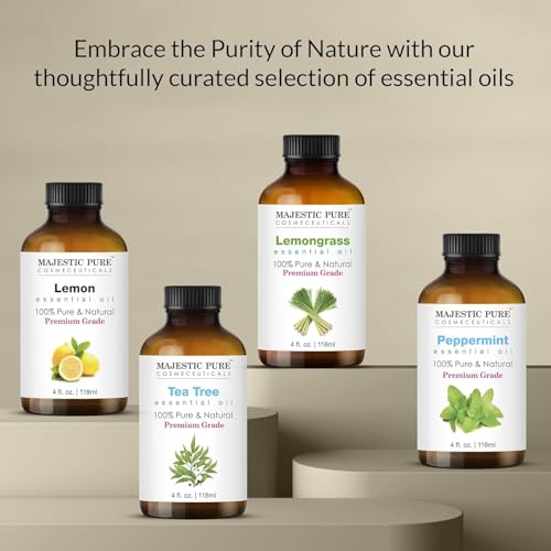 Image of Majestic Pure Eucalyptus Essential Oil for Diffuser - 4 Fl Oz (Pack of 2) | 100% Natural Essentials Oils for home fragrance, diffuser use, massage, DIY candles, DIY soaps, Aromatherapy