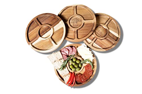 Image of Daydreamer Designs Cheese Board Set (9 inch x 3 /4 inch), Mini Charcuterie Boards - Acacia Wood, Cheese Boards Charcuterie Boards, - Charcuterie Board Gift Set- Mini Cheese Board, Small Cheese Board, 9in