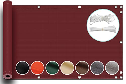 ZQXFZ Balkonsichtschutz 100x1000cm balkonmöbel Oxford-Stoff Anti-Peeping, Uv-Schutz Balkonverkleidung Sonnenschutz Zaun Sichtschutz Motiv -Rotwein.