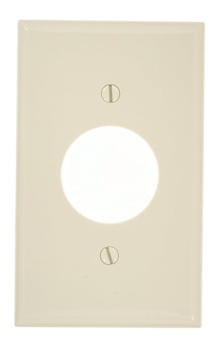 Leviton 80704-T 1-Gang Single 1.406-Inch Hole Device Receptacle Wallplate, Light Almond