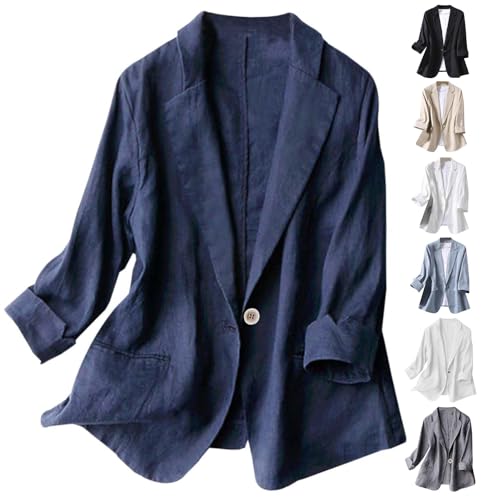 3/4 Sleeve Blazer for Women Lightweight Open Front Blazers Casual Work Office Business Suit Jackets Summer Tops4