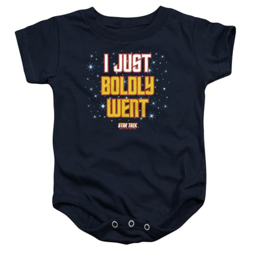Image of Popfunk Star Trek I just Boldly Went Baby Onesie Bodysuit (18 mos) Navy