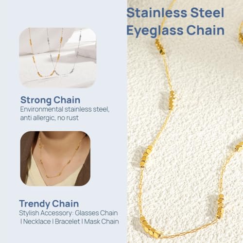 Image of Eyeglass Chain for Women Stylish,Stainless Steel Glasses Strap for Men Women,Eye Glasses Holders Around Neck