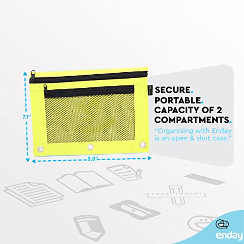 Image of Enday Green Pencil Pouch For 3 Ring Binder, Zippered Binder Pencil Pouches, 3 Ring Pencil Pouch for Binder, Pencil Case for Binder, Large Pencil Bags for School, Home, and Office (2 Pack)