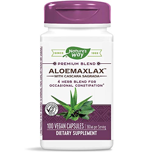 Nature's Way AloeMaxLax with Cascara Sagrada for Occasional Constipation, 360 mg per serving
