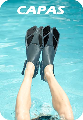 Capas Snorkel Fins, Swim Fins Travel Size Short Adjustable For Snorkeling Diving Adult Men Women Kids Open Heel Swimming Flippers #TOP5