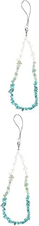UKCOCO 2 Pçs Cordão De Telefone De Cristal Chaveiro Acessórios Frisado Guarnição Pulseira Para Chaves Corrente De Celular Acessório DIY Corrente De Celular DIY Cordão Cordão De Telefone