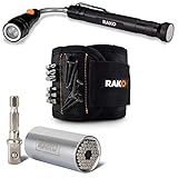 RAK Universal Socket Grip Bundle, Magnetic Wristband, LED Pickup Tool