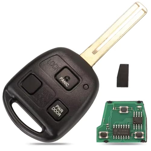 ProPlip Clé complète avec électronique à Programmer pour Lexus RX gx ES SC GS ls RX300 RX400 IS200 ES300 GS300 GS400 IS300 LS400 telecommande Vierge 4D68 3 Boutons Lame 3,6cm 434MHz