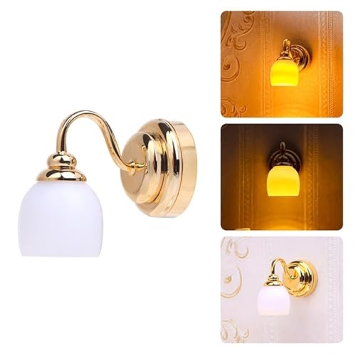 Applique murale LED miniature 1/12 pour decoration de maison de poupee - 2