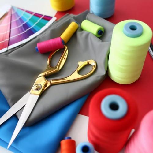 Kit 2 Tesouras de Costura Profissional para Alfaiate, Tecido Grande 24cm, Aço Inoxidável Dourado