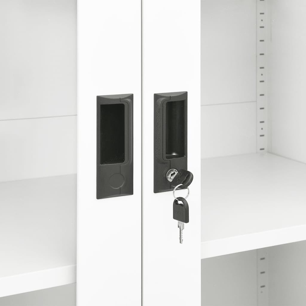 vidaXL Büroschrank Aktenschrank Metallschrank Universalschrank Stahlschrank Aufbewahrungsschrank Büromöbel Schrank Lagerschrank Weiß 90x40x180cm Stahl